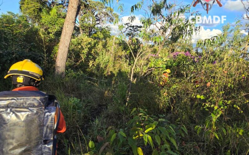 Bombeiros resgatam homem após acidente em área rural de Brazlândia